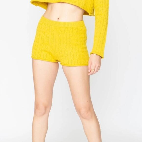 NWT Callahan Revolve Winona Cable Knit Sweater Shorts Dandelion Yellow XS - Picture 10 of 13